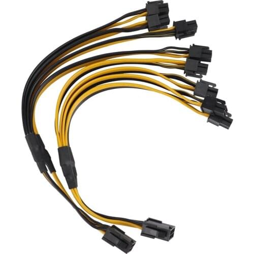 NEW-2Pcs PCI-E 6Pin Female to 4X PCIe 6Pin GPU Graphics Card Splitter Power Cable 6Pin to 6Pin Power Supply Cable for Miner