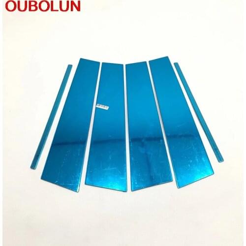 OUBOLUN For Volkswagen T-Roc TROC 2017 2018 2019 Window Middle Column Pillar Cap Cover Moulding Trim Accessories Stainless Steel