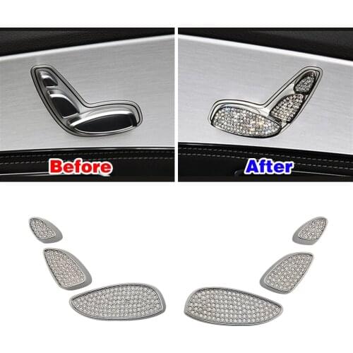 For Mercedes Benz GLC 253 2015-2019 Seat Adjustment Switch Knob Button Refit Artificial Crystal Diamond Decal Trim