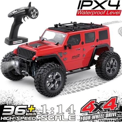Remote Control Car 2.4G 4WD Full-Scale High Speed 1/14 RC Rock Crawler Off-road Monster Climbing Car Kids Toys 36km/h