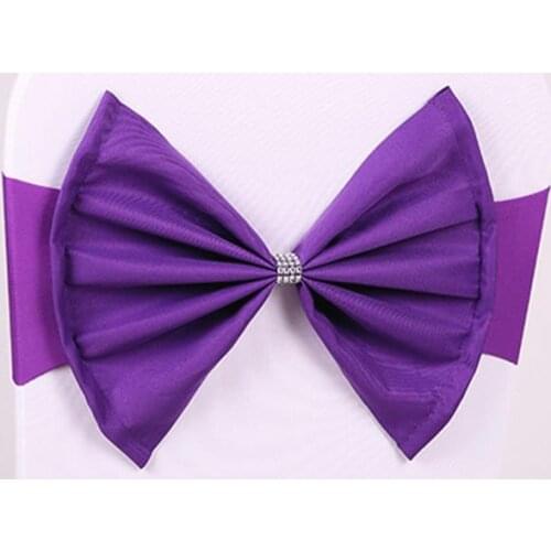 Sashes rhinestone bow covers wedding banquet chair back stretch sash Band napkin rings party festive holiday XMAS decorations