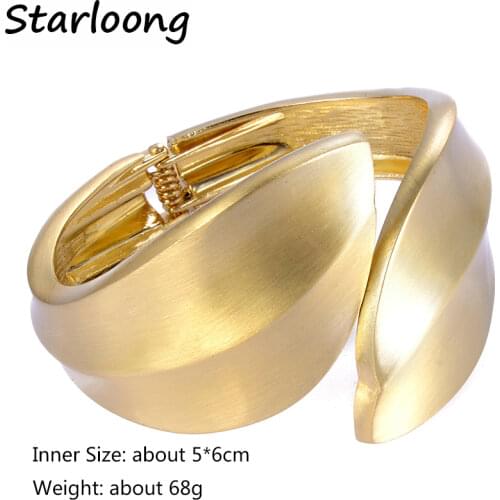 Luxury Feminina European and American style drawing leaf shape Gold-color Cuff wristband Bangles women Pulseras Bijoux Jewelry