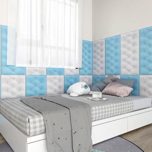 Self-adhesive 3D Wall Sticker on The Bedside Anti-collision Soft Package Wall Surrounding Thick Pad Waterproof Wall Panel