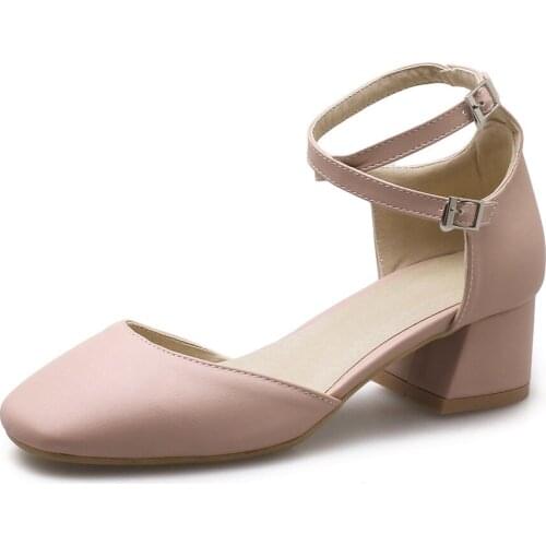 Hollow sandals summer 2018 new small fresh with thick with 40-43 buckle with womens shoes 1849