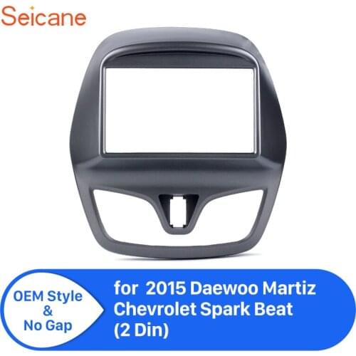 Seicane Black Double Din Car Stereo Fascia Dash Stereo Cover Trim Panel For 2015 Daewoo Martiz Chevrolet Spark Beat 173*98mm