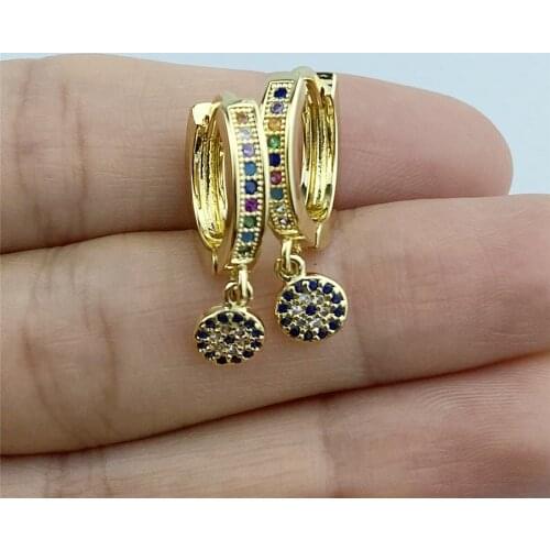 Earrings Fashion Jewelry AAA Cubic Zircon Round Earrings Ladies Party Wedding Jewelry High Quality Earrings Oorbellen Wholesale