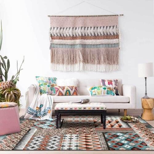 Modern Bohemian Art Family Carpets for Living Room Bedroom Area Rugs Nordic Coffee Table Floor Mat Home Rectangular Large Carpet