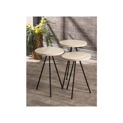 Modern Zigon coffee table 3 Pcs Metal Foot Cream coffee tables table basse furniture living room table