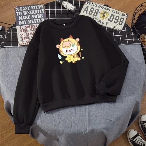 Kawaii Harajuku Crewneck Sweatshirt Hoodie Women Winter Cute Korean Long Sleeve Sweatsuit Graphic Cartoon Pullover Oversize