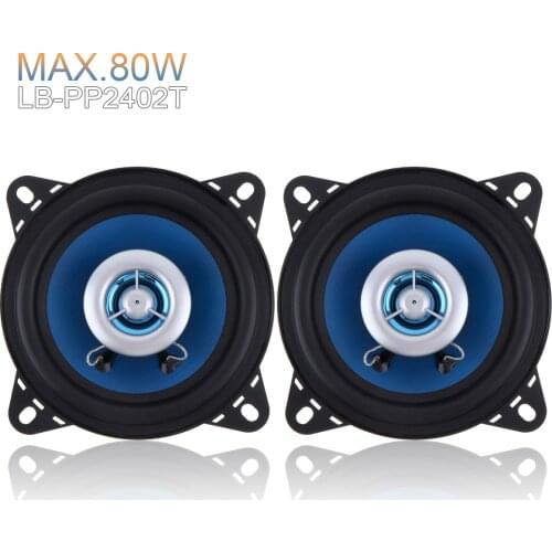 2pcs 4 Inch 80W High End Car Coaxial Speaker 2 Way Car Audio Loundspeakers High Frequency for Car Truck Audio System