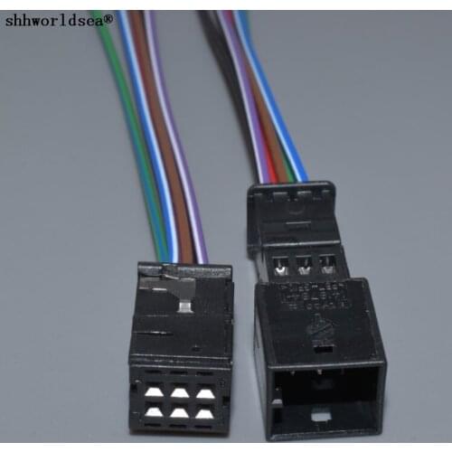 Worldgolden 6 Pin/Way Male Female Connector Plug Wire Pigtail For VW Audi Anti-glare Rearview Mirror 8E0 971 833 8E0 971 834