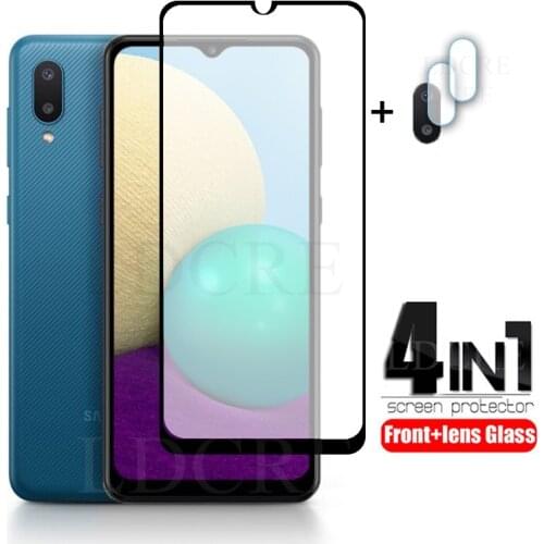 2Pcs For Samsung Galaxy A02 Full Tempered Glass For Samsung Galaxy A02 Screen Glass protector Camera Film For Galaxy M02 Glass