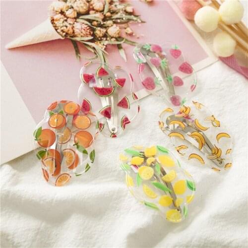 2019 Korean version of the new spring and summer fruit hairpin cloud cute girl side clip hairpin BB clip hair accessories