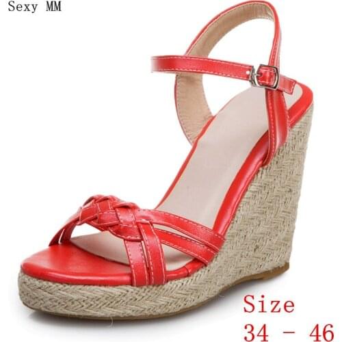Women Platform High Heel Wedge Sandals Shoes Woman High Heels Wedges Gladiator Sandals Plus Size 34 - 40 41 42 43 44 45 46