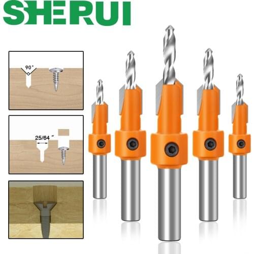 1pc 8mm Shank HSS Woodworking Countersink Router Bit Screw Extractor Remon Demolition for Wood Milling Cutter