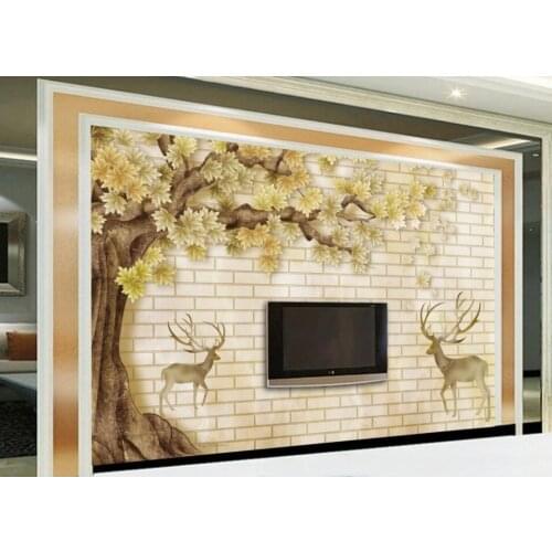 Custom 3D mural wallpaper tree elk creative living room bedroom background wall decoration painting