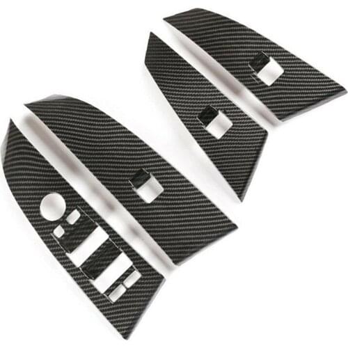 4Pcs/Set Black Car Window Lift Switch Panel Trim Fit For BMW 5 Series E60 E61 2004 2005 2006 Left Hand Drive Only