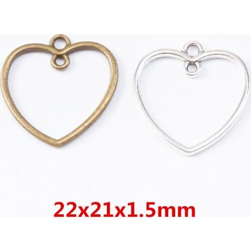 70 pieces of retro metal zinc alloy Caring double hanging connector pendant for DIY handmade jewelry necklace making 6986