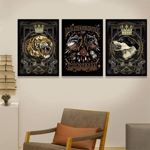 Abstract Stylish Dark Animal Canvas Painting Wall Art Posters and Prints Pictures Living Room Home Decoration Free Shipping