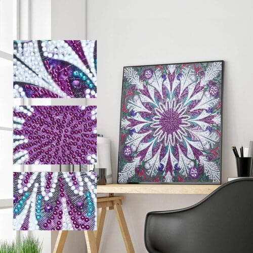 5D Diamond Embroidery Painting Luminous Mandala Special Shaped Diamond Mosaic Mandala Needlework Wall Art Home Decoration
