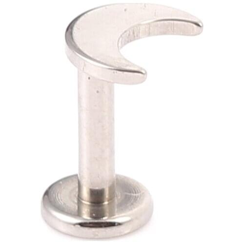 ASTM F136 Titanium Internally Threaded Labret Stud with Moon Top Piercing Jewelry