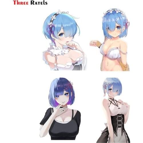 Three Ratels FC714 rem re zero anime girl car windshield Stickers wallpaper decal