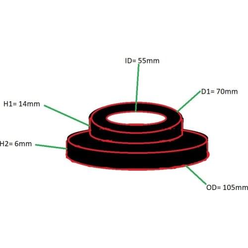 Free shipping customized 4PCS 80A yellow color PU gasket PU washer