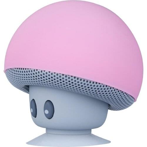Cartoon Mushroom Wireless Speaker Waterproof Suction Cup Mini Speaker Audio Outdoor Portable Subwoofer