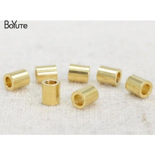 BoYuTe Wholesale (100 Pieces/Lot) 3.5*4MM-2MM Hole Metal Brass Bucket Beads Bodhi Diy Hand Made Jewelry Accessories