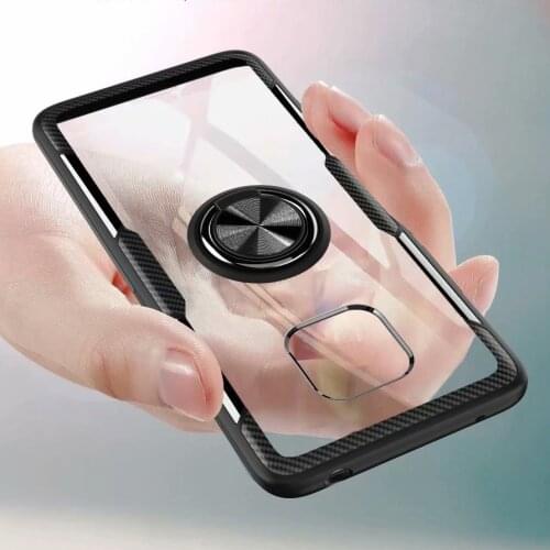 For Huawei Mate 20 Pro Case With Ring Stand Magnet Transparent shockproof Protective Back Cover case for huawei mate 20 20pro