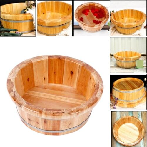 Cedar Wooden Foot Basin Tub Bucket for Foot Bath Massage Spa Sauna Soak Wood Foot Spa Bath Basin Tub