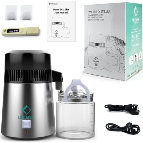 Temperature controlled household water purifier 4L stainless steel water distiller