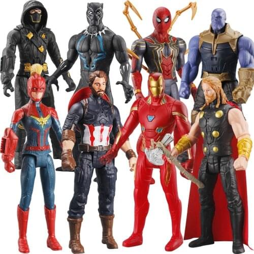 12''/30cm Marvel Avengers Venom Batman Flash Spiderman Thanos Hulk Iron Man Thor Groot Action Figures Toy For Kid Gifts