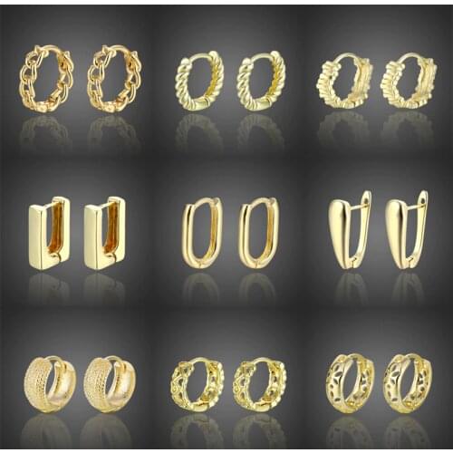 French U-shaped Hoop Earrings Larg Gold Hoop Retro Geometric Oval Ring Circle Ear Buckle Round Circl Earrings New Wholesale