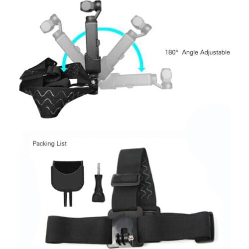 Head Strap Headband Mount Holder with Adapter for DJI OSMO Pocket Camera For GoPro 180 Degree Adjustable Headband Accessories