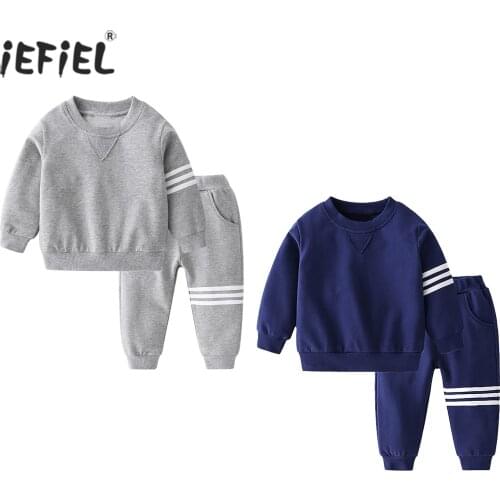 Kids Girls Boys Clothes Long Sleeve Sweatshirt Tops T-Shirts+Pants Trouser 2Pcs Children Tracksuit Clothing Kids Sport Sets 1-8Y