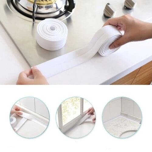 PVC Bathroom Kitchen 3.2m Shower Sink Bath Sealing Strip Tape Caulk Strip Self Adhesive Waterproof Wall Sticker Sink Edge Tape