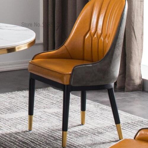 Nordic Dining Chair Home Light Luxury Post-modern Minimalist White Wax Solid Wood Leather Chair Coffee Shop Sales Office To Nego