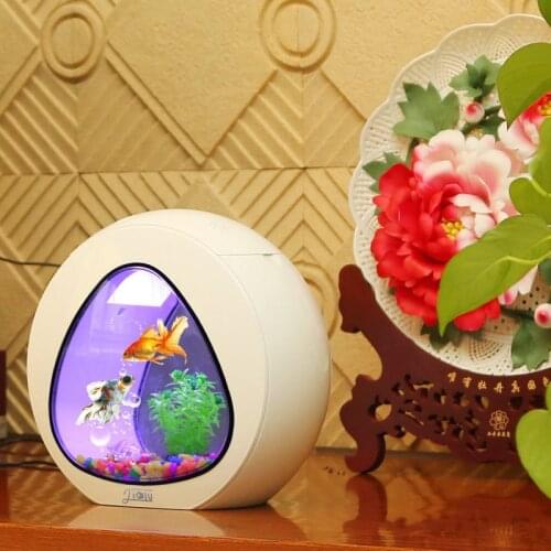 New Creative Desktop Fish Tank Aquarium Small Ornamental Gold Fish Tank Ecological Acrylic Fish Tank Wholesale acrylic box