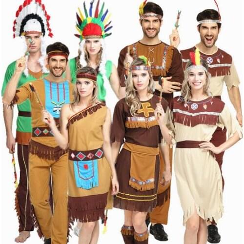 Parent child clothing Savages costume men woman Kids aboriginal people aboriginal clothing primitive clothes halloween costume