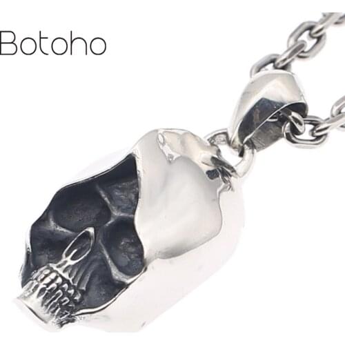 S925 sterling silver pendant 2021 new jewelry retro Thai silver punk fashion simple skull assassin personality Pendant