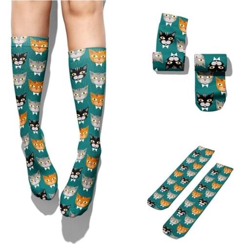 Sexy Women Socks Cute Cat Dog Rabbit Cotton Long Socks Fashion Men Women Casual Non Slip Breathable Comfortable Funny Happy Sock
