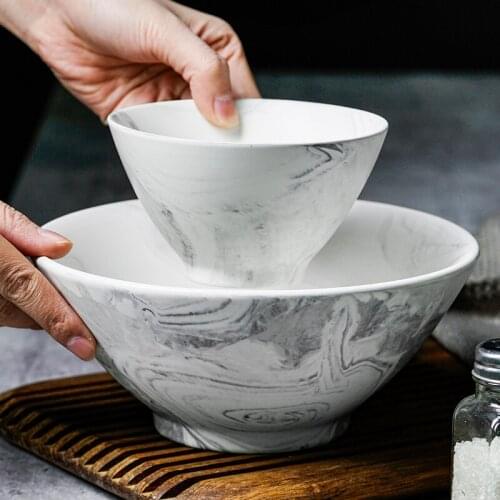 Hat bowl ceramic beveled bowl large bowl salad bowl household simple rice bowl noodle soup bowl small bowl in northern Europe