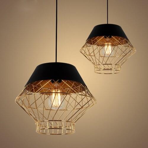 Nordic retro Iron cage pendant light loft bar for Living Room Bedroom Dining Room