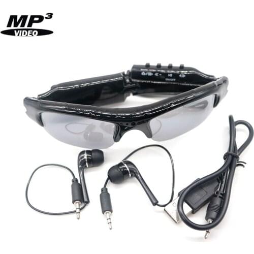 Eyewear Sunglasses Camera Support TF Card Music Video Recorder DVR DV MP3 Camcorder Music glasses with earphone