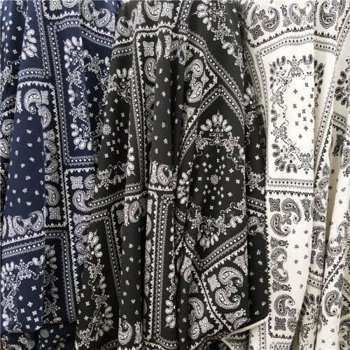 Chiffon Parsley Printed Fabric DIY Sewing Dress Shirts Handmade Crafts Drapery Soft Summer Fabrics Telas 50X150cm