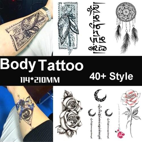 Face Sticker Tatoo Waterproof Temporary Tattoos Flowers Print Flash Bohemia Animal Body Fake Sleeve Tatoo Women Charm Stickers
