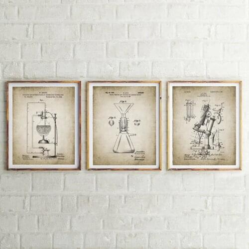 Vintage Science Patent Poster Print Chemistry Laboratory Decor Science Student Gift idea Canvas Painting Picture Home Decoration