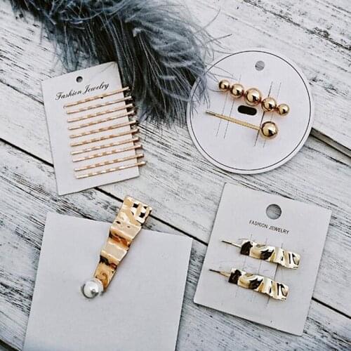 Timlee H056 Originality Retro Geometry Wave Irregular Imitation Pearl Alloy Barrettes Hair Clip Fashion Hair Accessory Wholesale