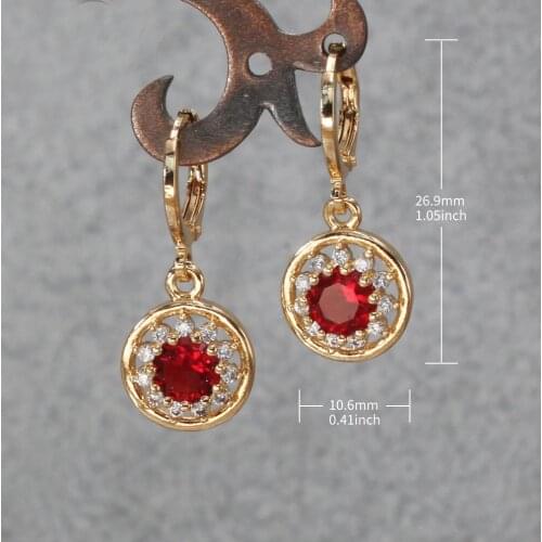 Luxury Bohemian Dangle Earrings for Women 's earrings Red Natural Zircon Trendy Jewelry Party Wedding Accessories Gift